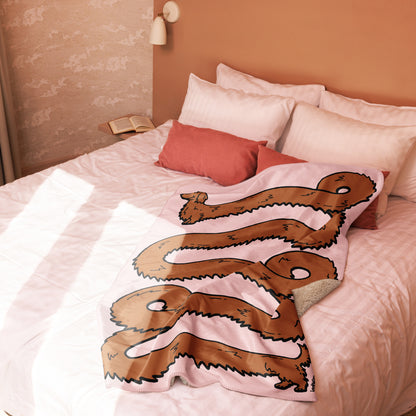 THE LONGEST WEEN BLANKET | long haired red doxie | cotton candy pink