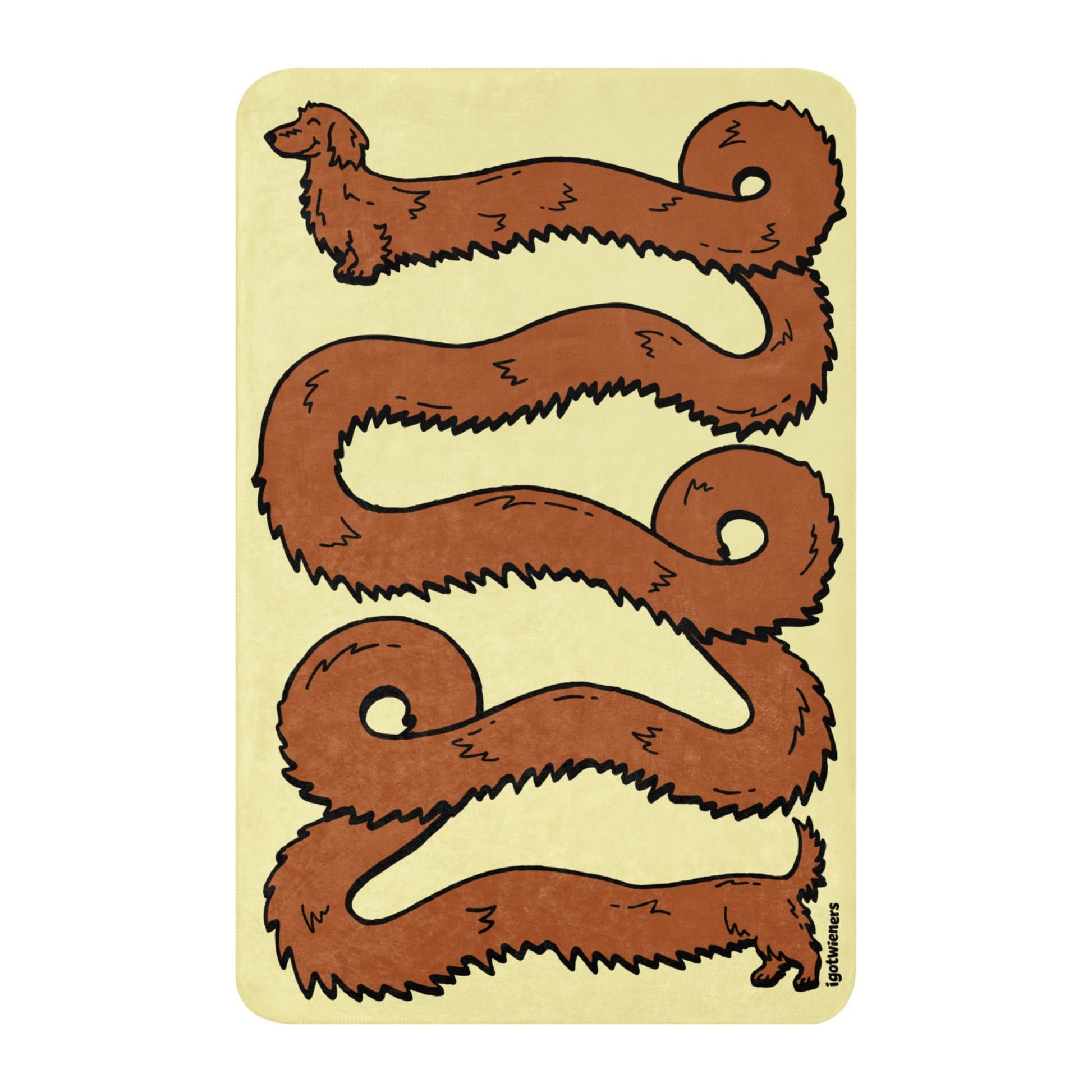 THE LONGEST WEEN BLANKET | long haired red doxie | popcorn yellow Default Title