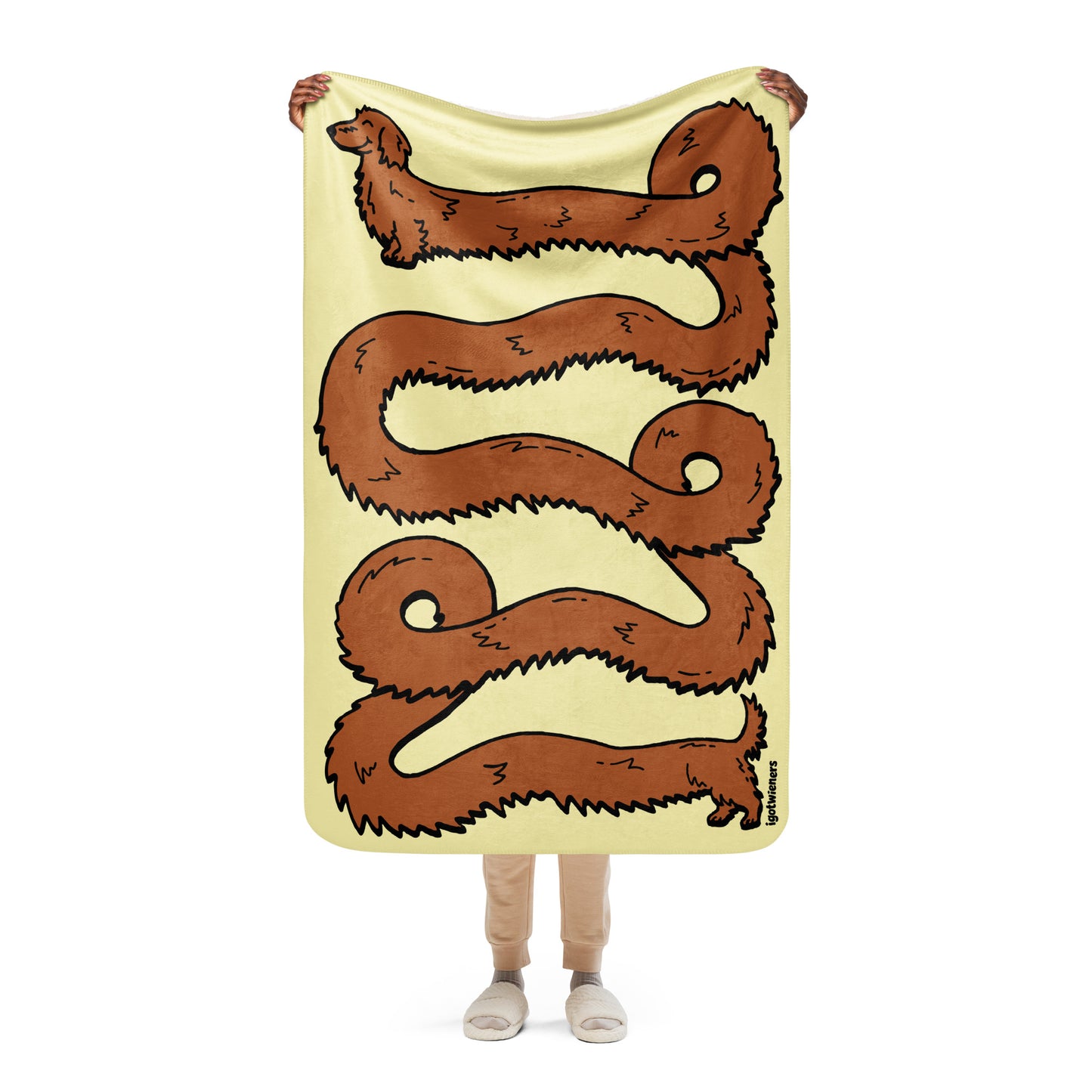 THE LONGEST WEEN BLANKET | long haired red doxie | popcorn yellow