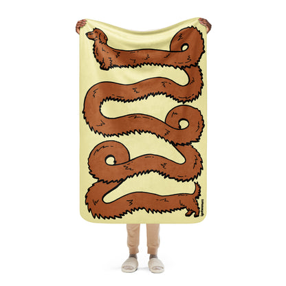 THE LONGEST WEEN BLANKET | long haired red doxie | popcorn yellow