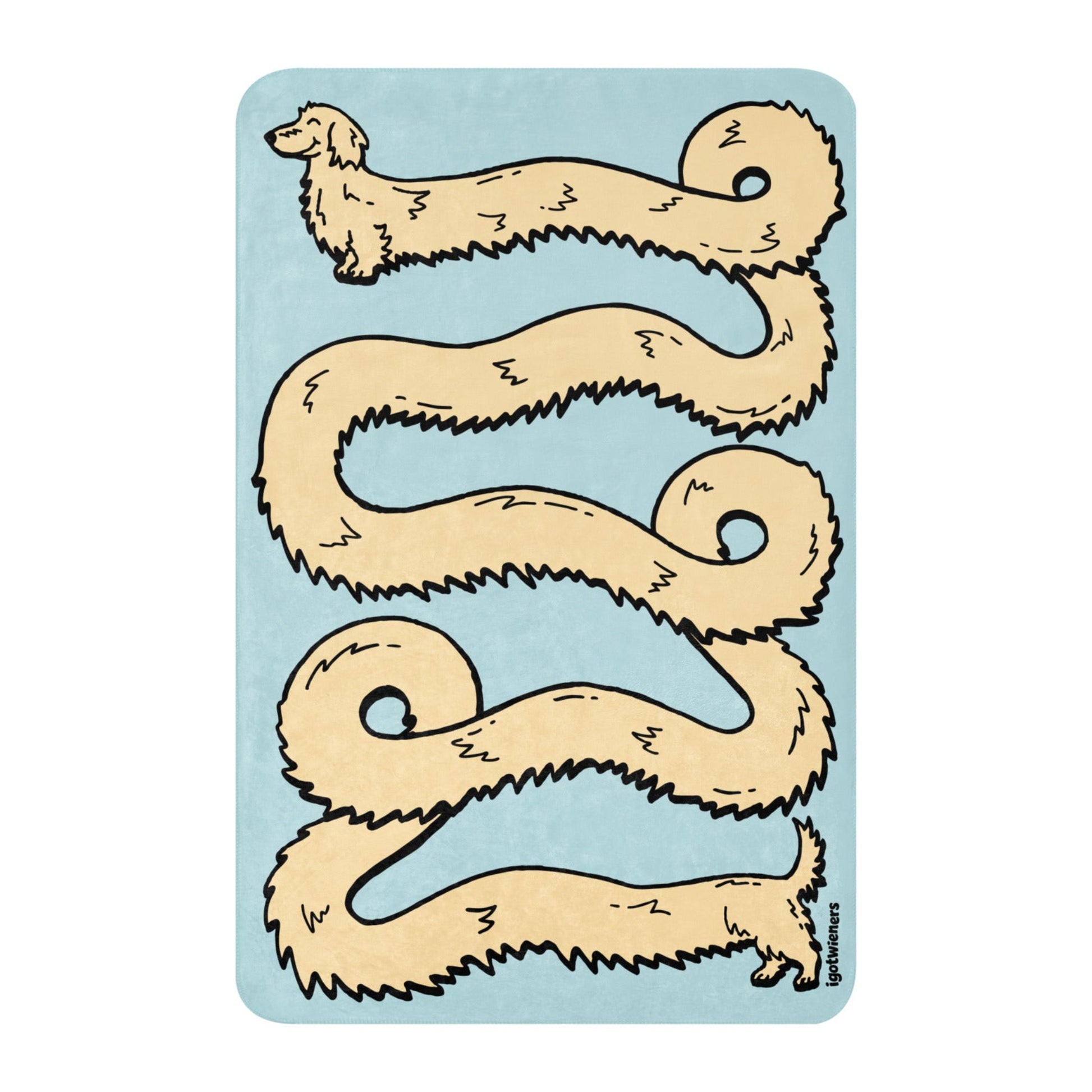 THE LONGEST WEEN BLANKET | long haired cream doxie | cotton candy blue Default Title