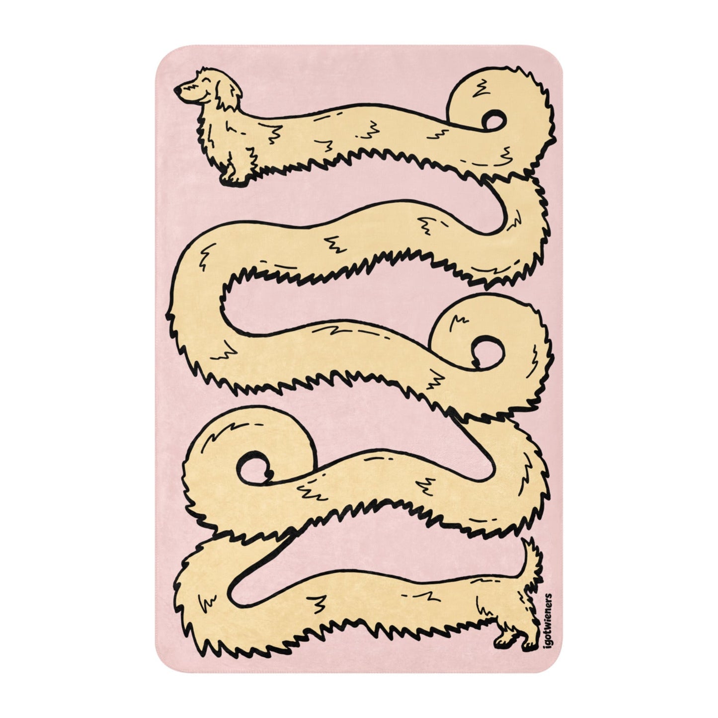 THE LONGEST WEEN BLANKET | long haired cream doxie | cotton candy pink Default Title