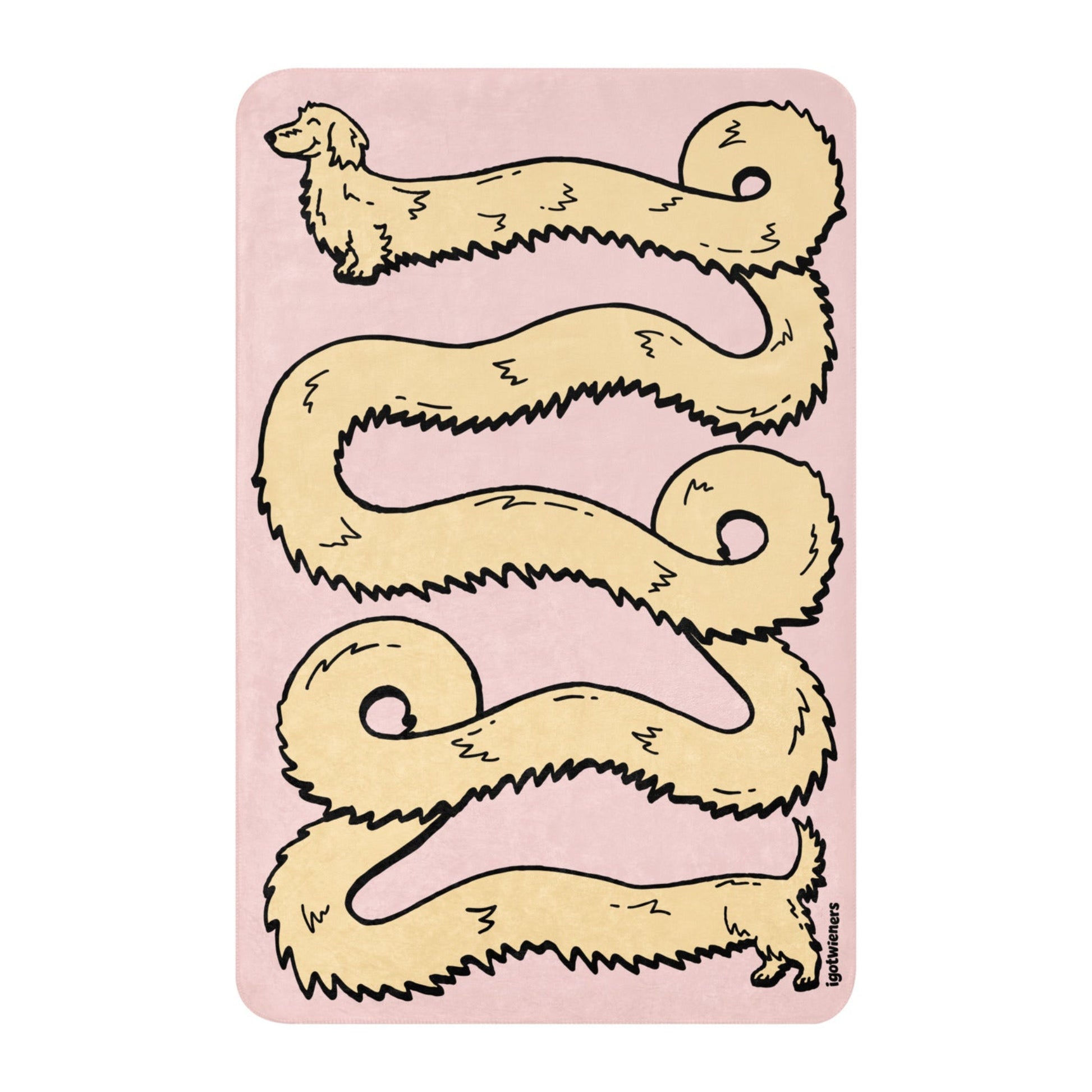 THE LONGEST WEEN BLANKET | long haired cream doxie | cotton candy pink Default Title