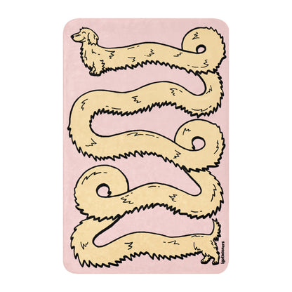 THE LONGEST WEEN BLANKET | long haired cream doxie | cotton candy pink Default Title