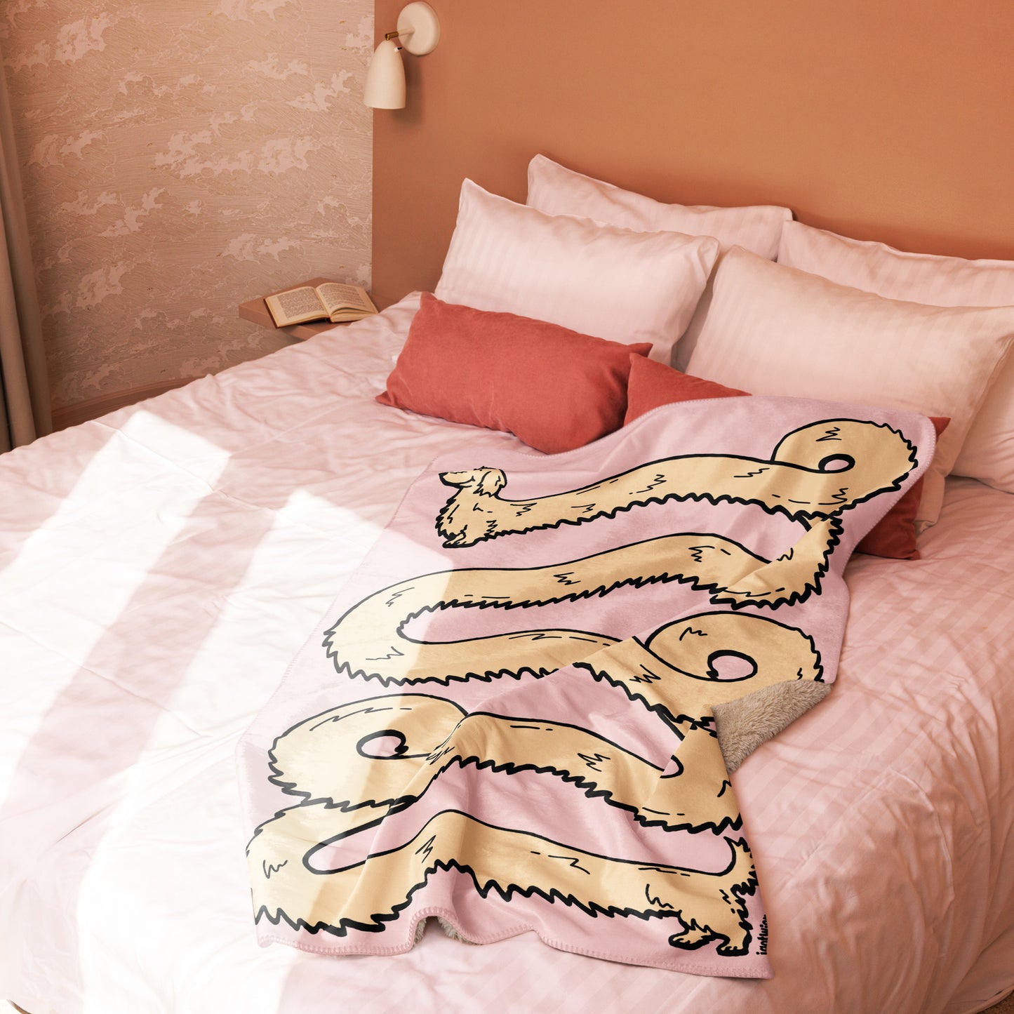 THE LONGEST WEEN BLANKET | long haired cream doxie | cotton candy pink