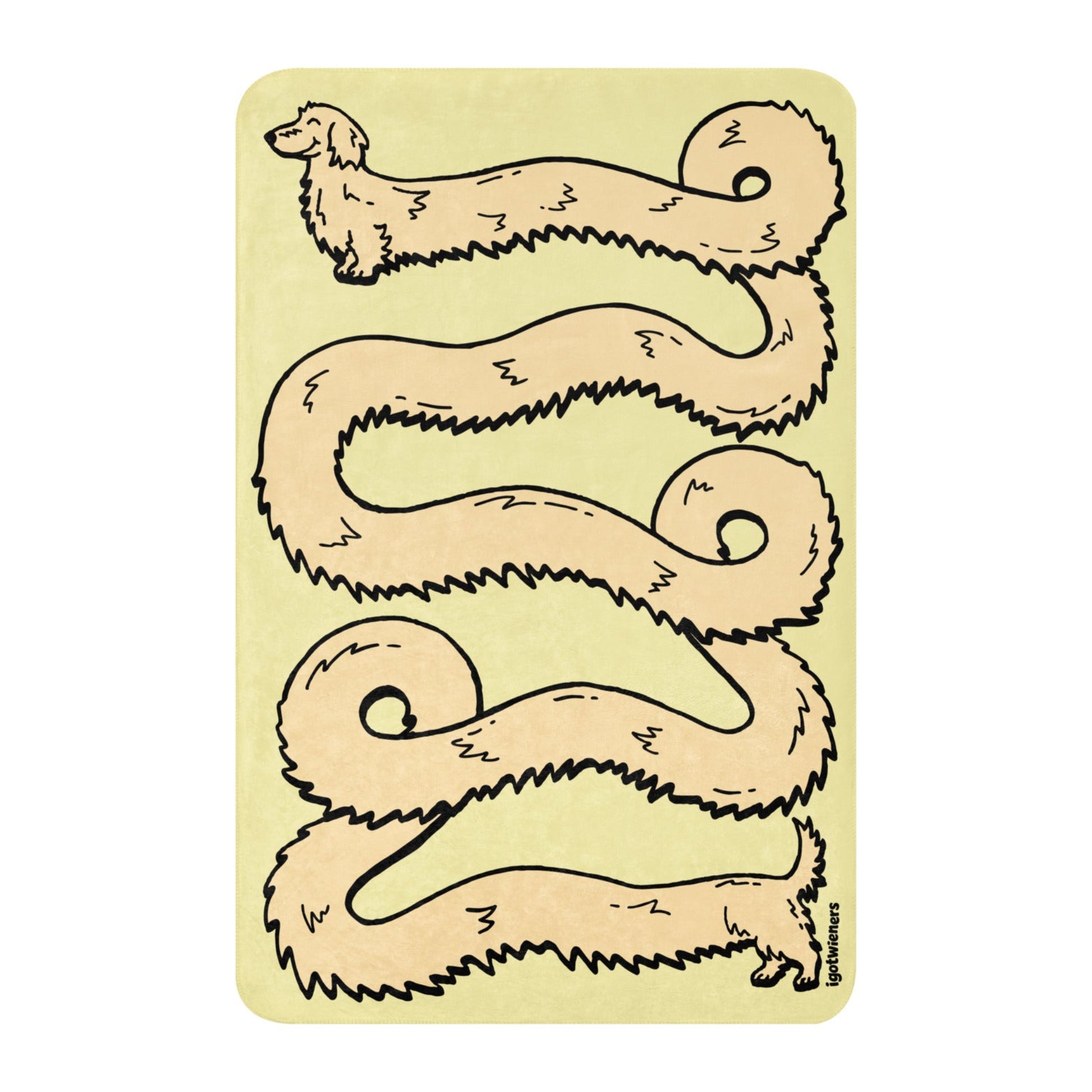THE LONGEST WEEN BLANKET | long haired cream doxie | popcorn yellow Default Title