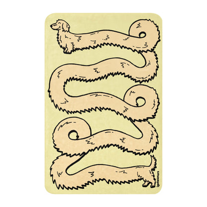 THE LONGEST WEEN BLANKET | long haired cream doxie | popcorn yellow Default Title