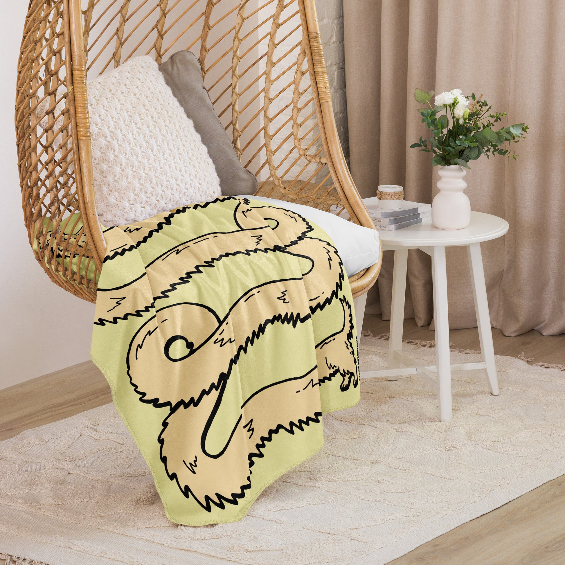 THE LONGEST WEEN BLANKET | long haired cream doxie | popcorn yellow