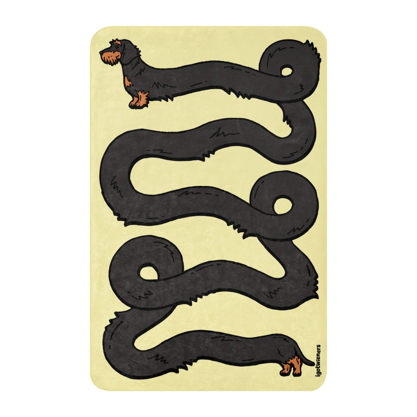 THE LONGEST WEEN BLANKET | wirehaired black & tan doxie | popcorn yellow Default Title