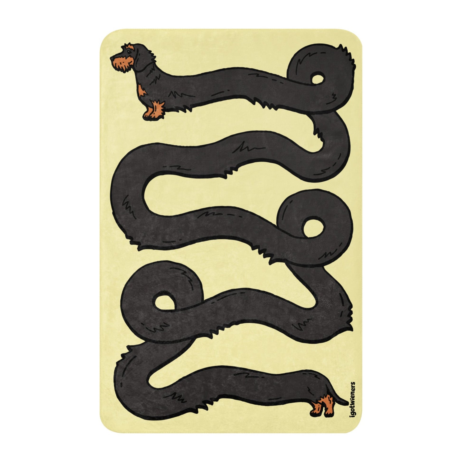 THE LONGEST WEEN BLANKET | wirehaired black & tan doxie | popcorn yellow Default Title