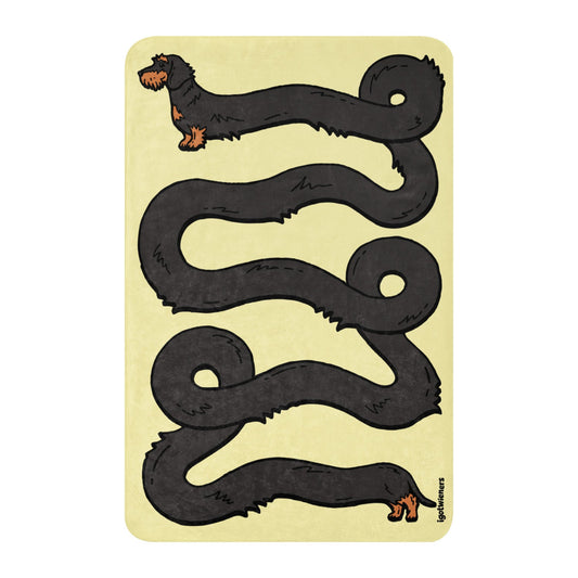 THE LONGEST WEEN BLANKET | wirehaired black & tan doxie | popcorn yellow Default Title