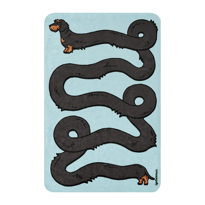 THE LONGEST WEEN BLANKET | wirehaired black & tan doxie | cotton candy blue Default Title