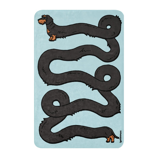 THE LONGEST WEEN BLANKET | wirehaired black & tan doxie | cotton candy blue Default Title