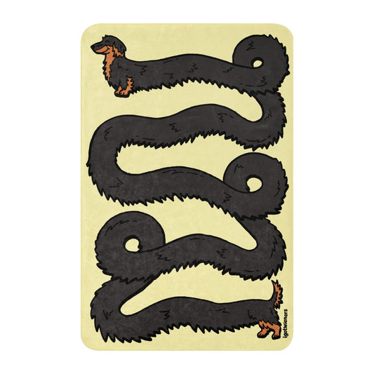 THE LONGEST WEEN BLANKET long haired black & tan popcorn yellow