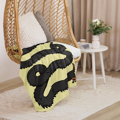 THE LONGEST WEEN BLANKET | long haired black & tan doxie | popcorn yellow