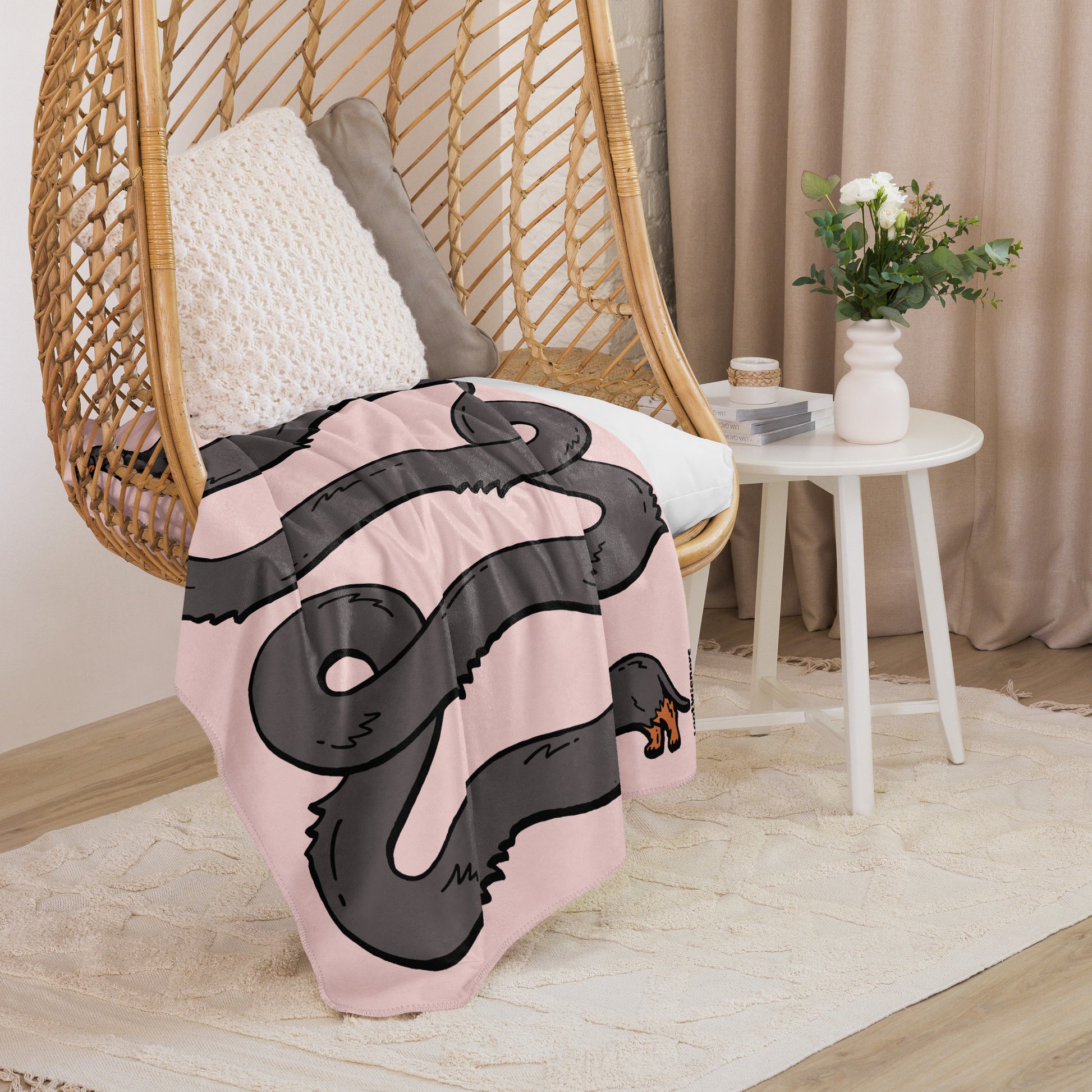 THE LONGEST WEEN BLANKET | wirehaired wild boar doxie | cotton candy pink