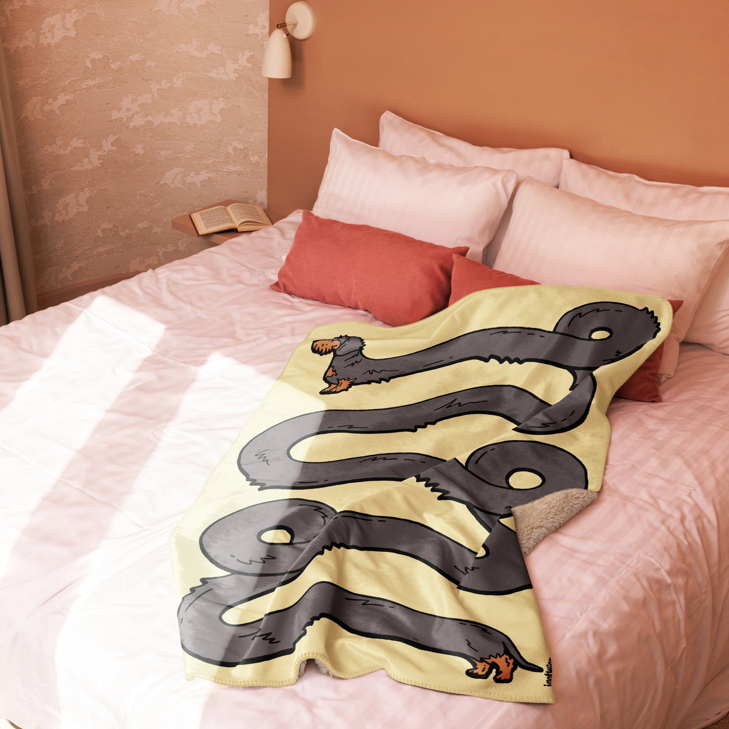 THE LONGEST WEEN BLANKET | wirehaired wild boar doxie | popcorn yellow
