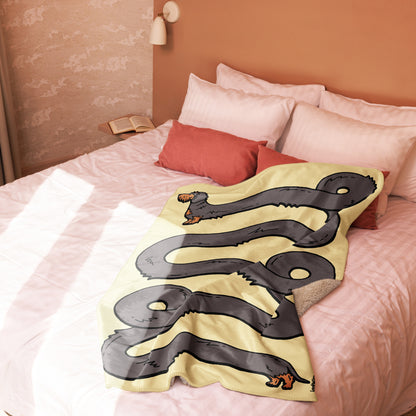 THE LONGEST WEEN BLANKET | wirehaired wild boar doxie | popcorn yellow