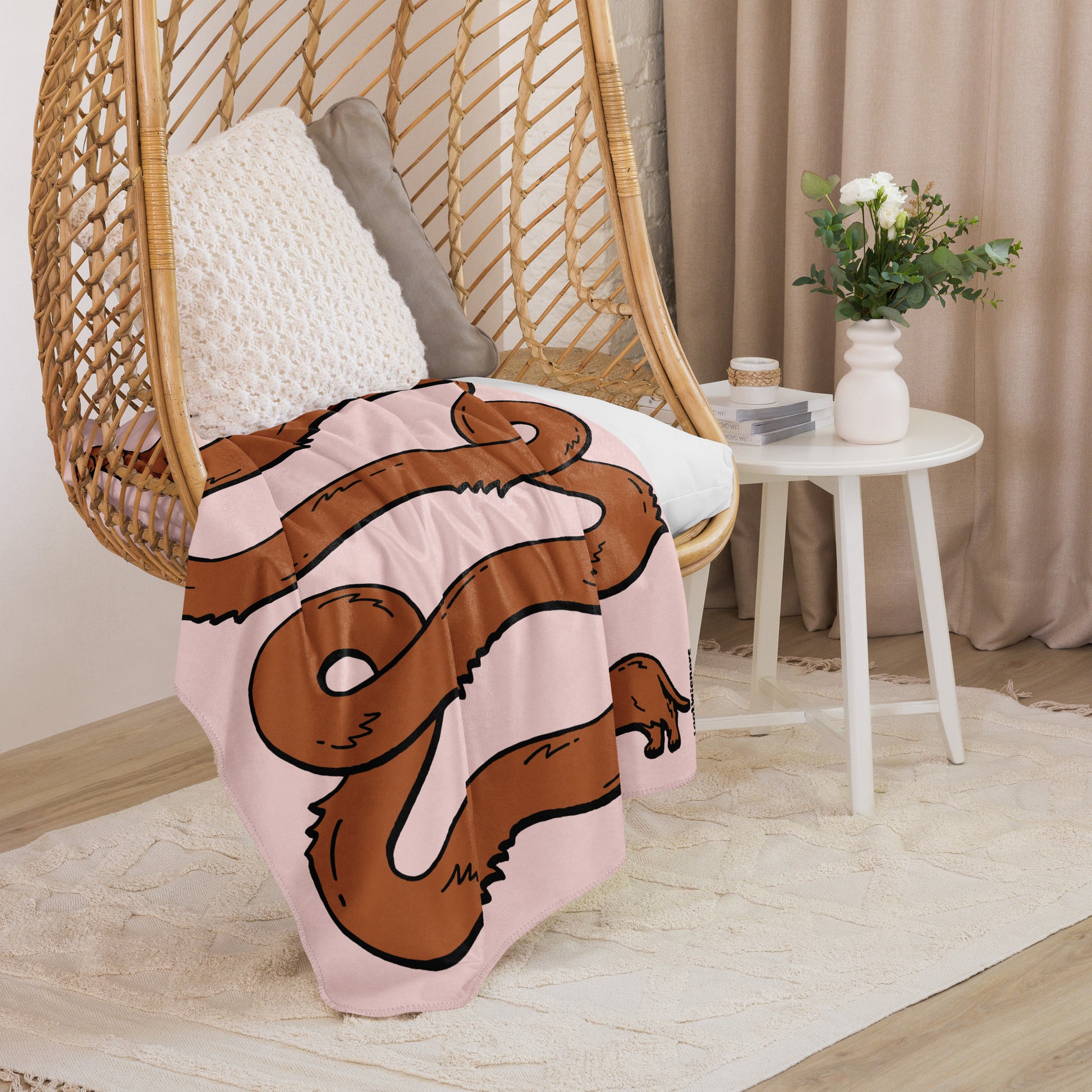 THE LONGEST WEEN BLANKET | wirehaired red doxie | cotton candy pink