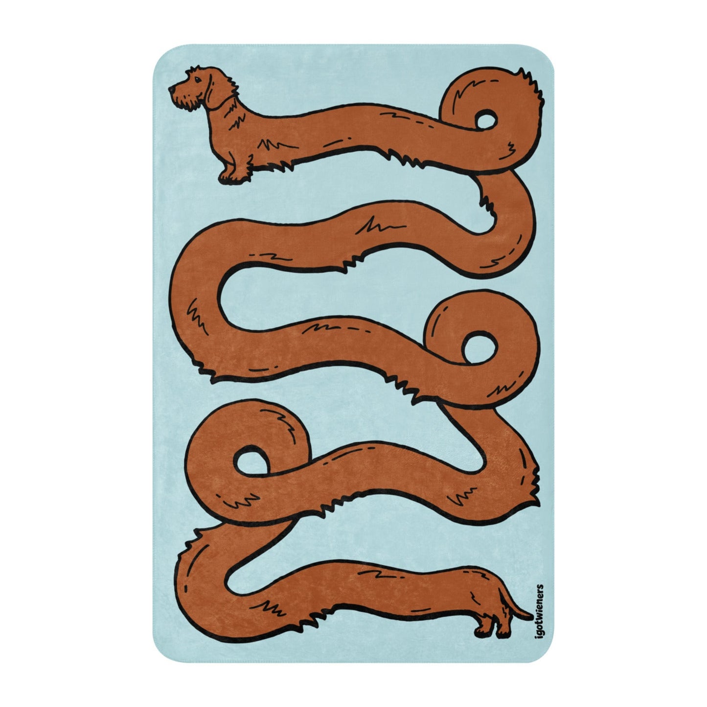 THE LONGEST WEEN BLANKET wirehaired red cotton candy blue