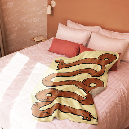 THE LONGEST WEEN BLANKET | wirehaired red doxie | popcorn yellow