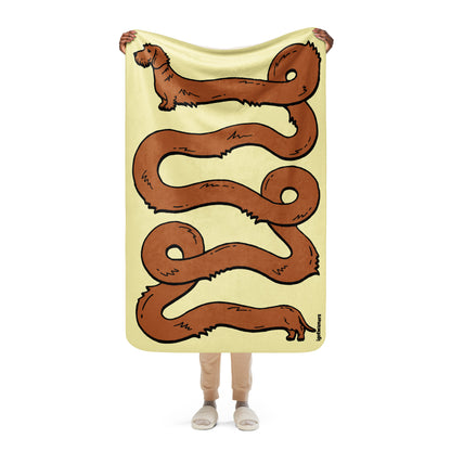THE LONGEST WEEN BLANKET | wirehaired red doxie | popcorn yellow