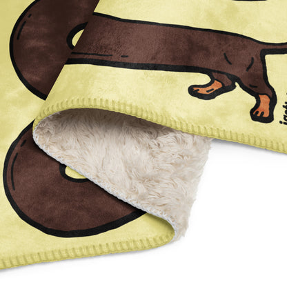 THE LONGEST WEEN BLANKET | smooth haired chocolate & tan doxie | popcorn yellow