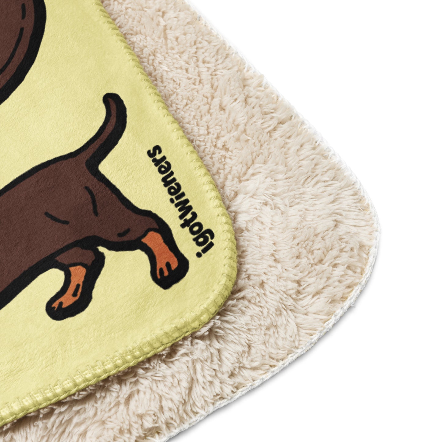 THE LONGEST WEEN BLANKET | smooth haired chocolate & tan doxie | popcorn yellow