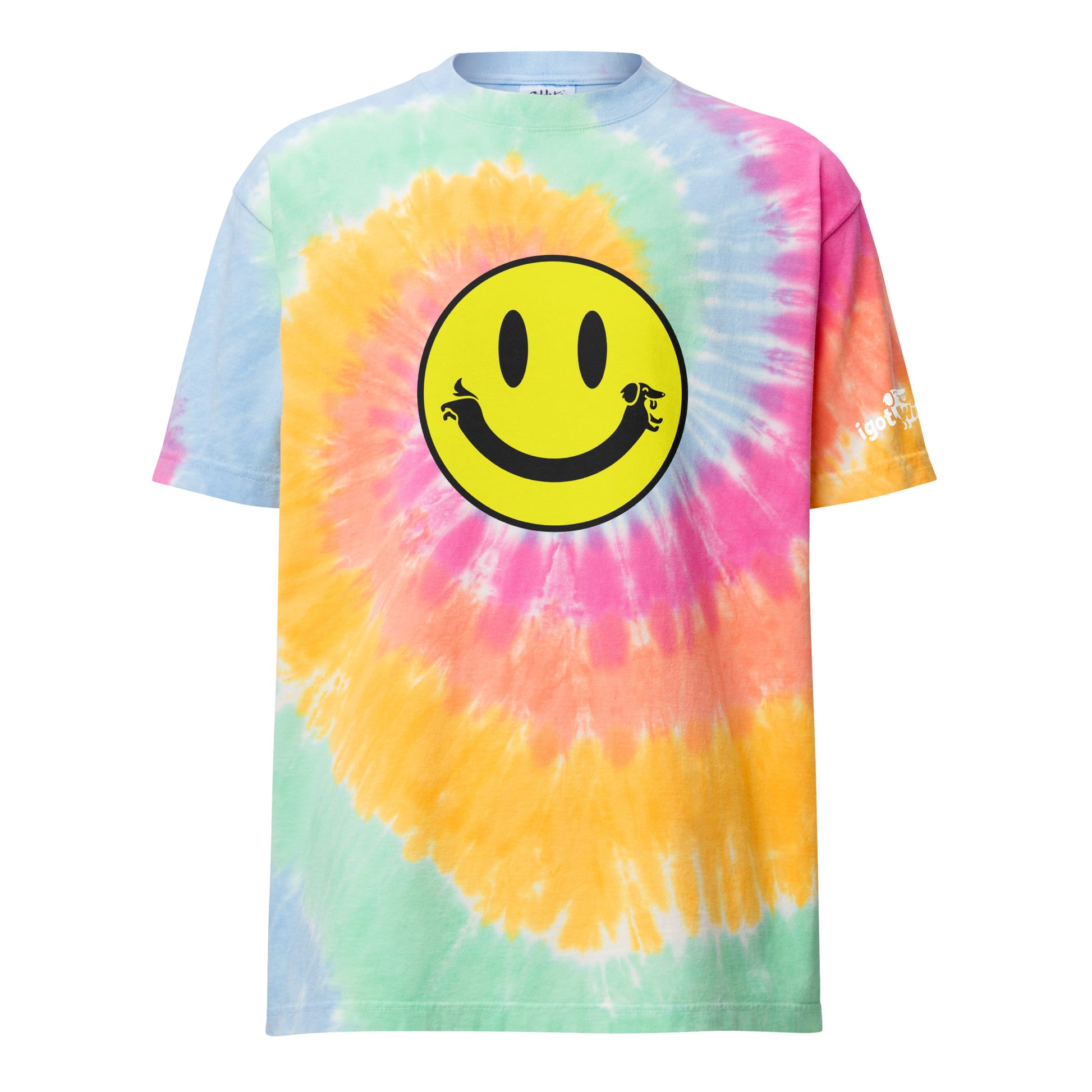 SMILEY SUPERSIZED TIE-DYE TEE